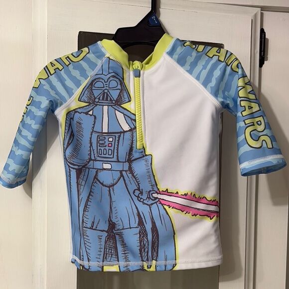 Star Wars Kids Swim Shirt - Blue and White Super Cute! - Picture 1 of 5